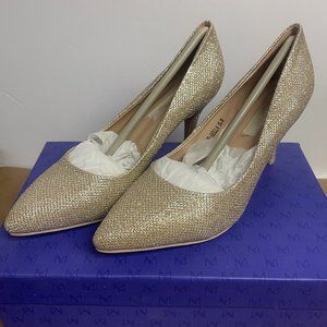 SH259 - Mofri Womens high heel Shoes. Gold glitter.  Size 5.5